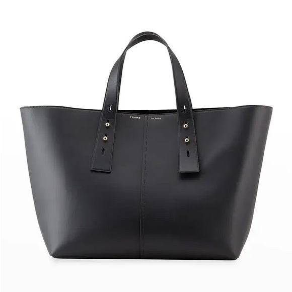 Frame Denim Handbags - Frame Les Second Large Leather Tote Bag - Noir / Black